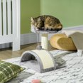 thumbnail image 2 of PawHut 18" Cat Scratching Tree Kitty House with Hanging Toy (Grey), 2 of 10