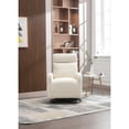 thumbnail image 3 of Upholstered Swivel Glider, Cosymart Rocking Chair for Nursery in White Teddy, Modern Style One Left Bag, 3 of 9