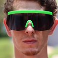 thumbnail image 5 of GFDYREE Flawless Oversized Super Shield Rainbow Mirrored Lens Semi Rimless Style Retro Flat Top Sunglasses, 5 of 5