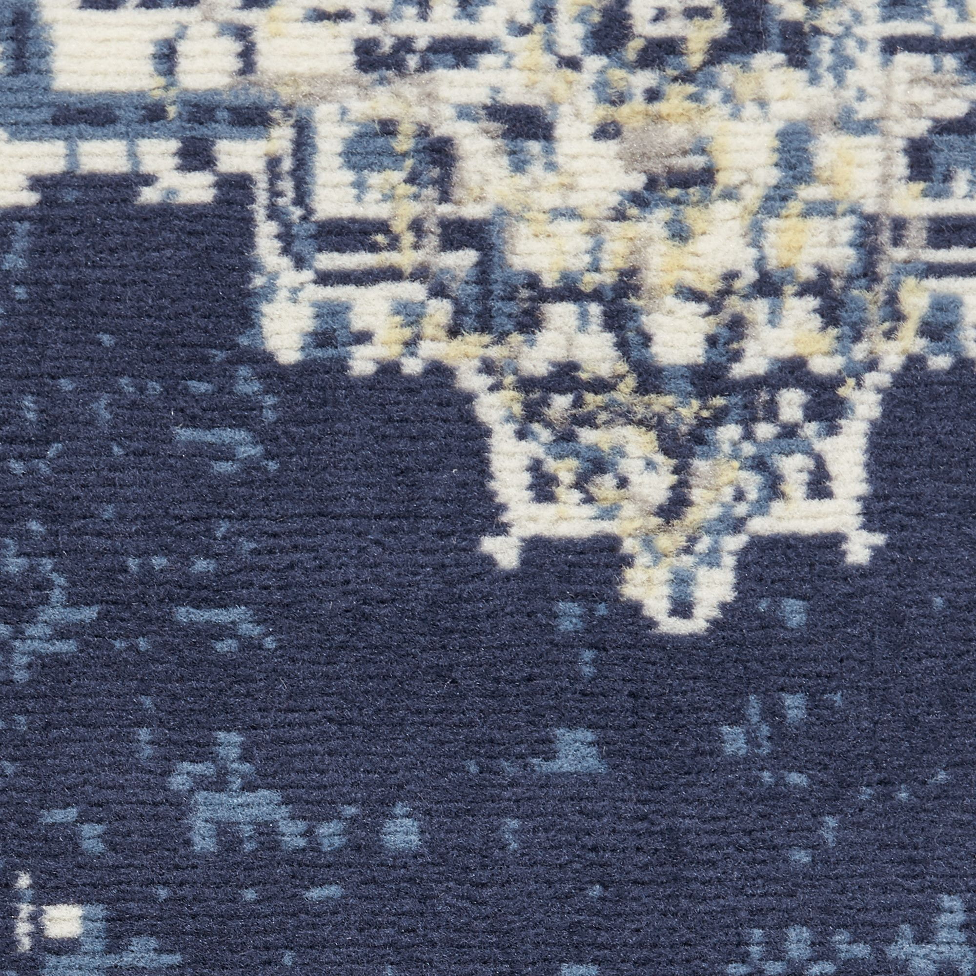 Nourison Grafix GRF14 Navy/White/Tan Indoor Area Rug - 2'3" x 7'6"