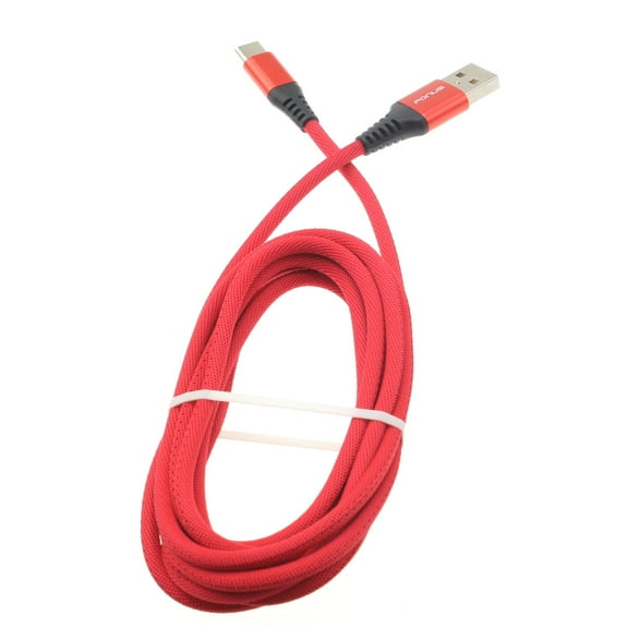 For Galaxy A54 5G Type-C Red 6ft USB-C Cable - Charger Cord Power Wire Long Braided for Samsung Galaxy A54 5G Phone