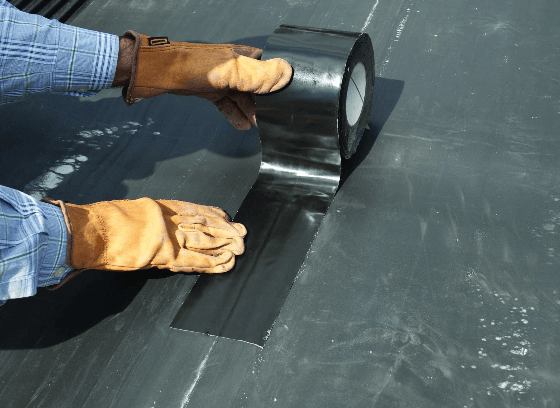 Rubber Flat Roofing BLACK COVER TAPE 6"x100' (One roll) - Tego Roofing Supply