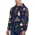 thumbnail image 3 of Lsque Autumn Leaves With Blue Pattern Casual Men's Hoodie,Hooded Sweatshirt with Kangaroo Pocket,Pullover Hoodie-Small, 3 of 7