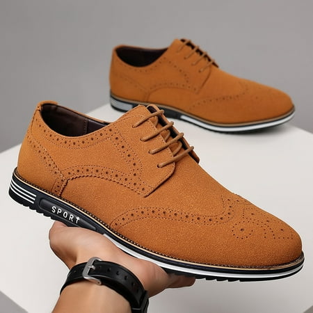 

Myerden 4002 velvet brogue fashion men‘s shoes White bottom widened carved shoes men‘s 38-48