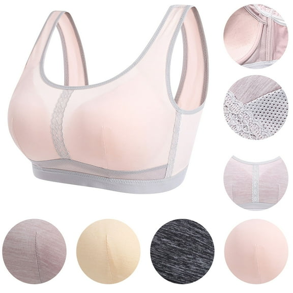 Darzheoy Bras for Women No Underwire Women Sexy Large Size Underwear Cotton Comfortable U-shaped Back Shockproof Shaping Yoga Fitness Back No Steel Ring Gathering Underwear Bra 36/80