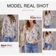 thumbnail image 4 of Blusas florales para mujer Vevor Cuello en V Estampado boho Manga larga Talla M, 4 of 5