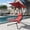 Red, variant on Curved Steel Outdoor Lounge Chairs, Hanging Chaise Lounger Chair with Umbrella Canopy & Pillow, Swing Hammock Chair for Indoor/Patio/Pool/Garden/Backyard/Porch (Grey)