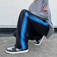 thumbnail image 2 of Pantalones de chándal de pierna ancha para hombre, pantalones de chándal rectos a rayas para hombre, pantalones de chándal Y2k Harajuku, pantalones de chándal elásticos de estilo coreano, 2 of 5