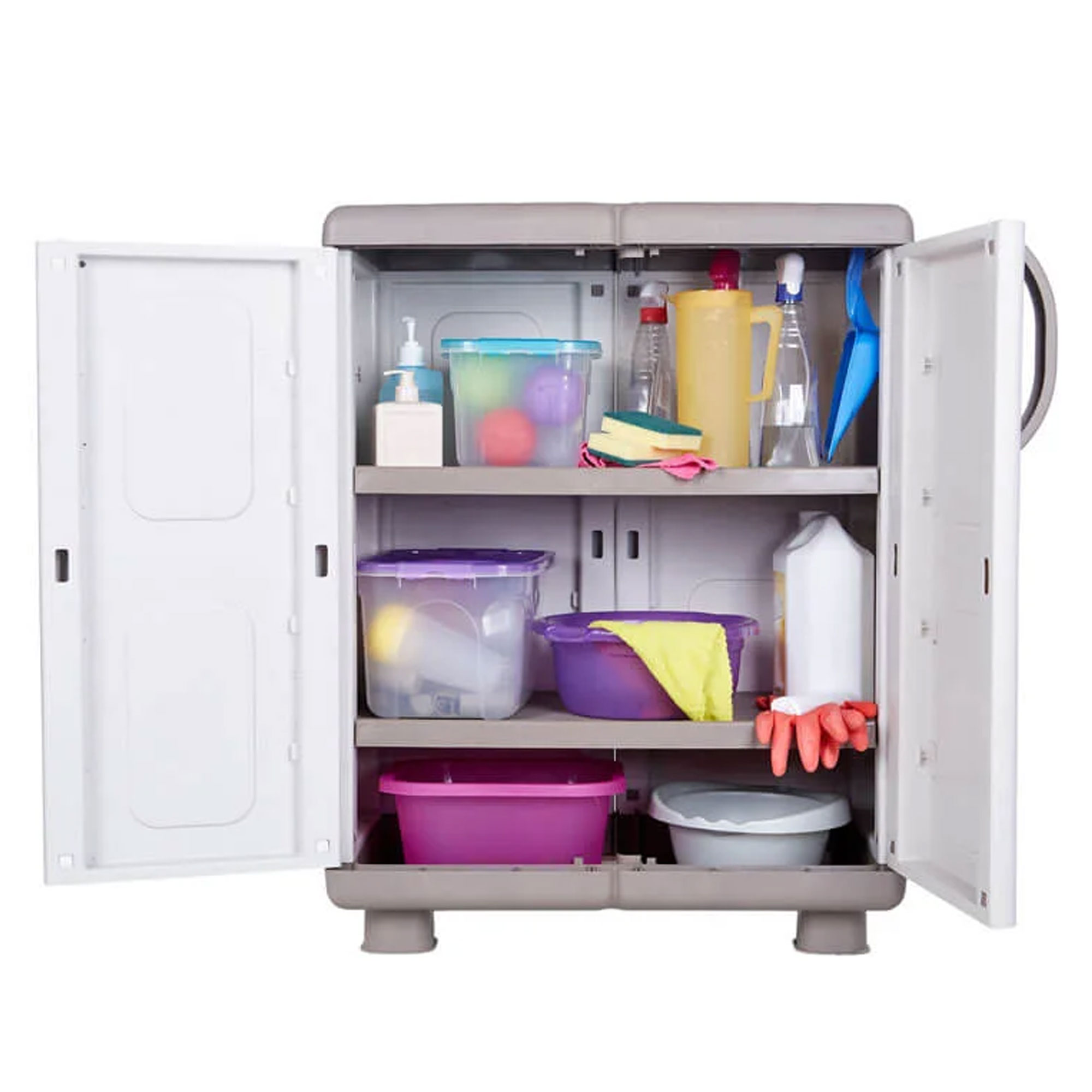 Homeplast Eve Cabinet 2 Door 2 Shelf Weatherproof Outdoor Plastic