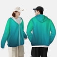 thumbnail image 4 of Lsque Green Turquoise Teal UPF 50+ Lightweight Sun Protection Men's Women's Long Sleeve Shirt, Hoodie Performance -Large, 4 of 9