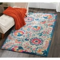 thumbnail image 4 of 4â€™ x 6â€™ Ivory and Blue Floral Vines Area Rug, 4 of 7