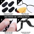 thumbnail image 3 of Optics Almohadillas nasales de silicona de gel de media luna, ultrafinas, antideslizantes, de 1,3 mm, para gafas, gafas de sol y gafas, parte posterior súper adhesiva, 20 pares (negro) oso de fresa Electrónica, 3 of 5