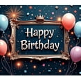 thumbnail image 4 of Gold Frame Happy Birthday Banner Decorative Balloons Party Prop for Birthday Celebration Event Decoration Kids Party, 4 of 7