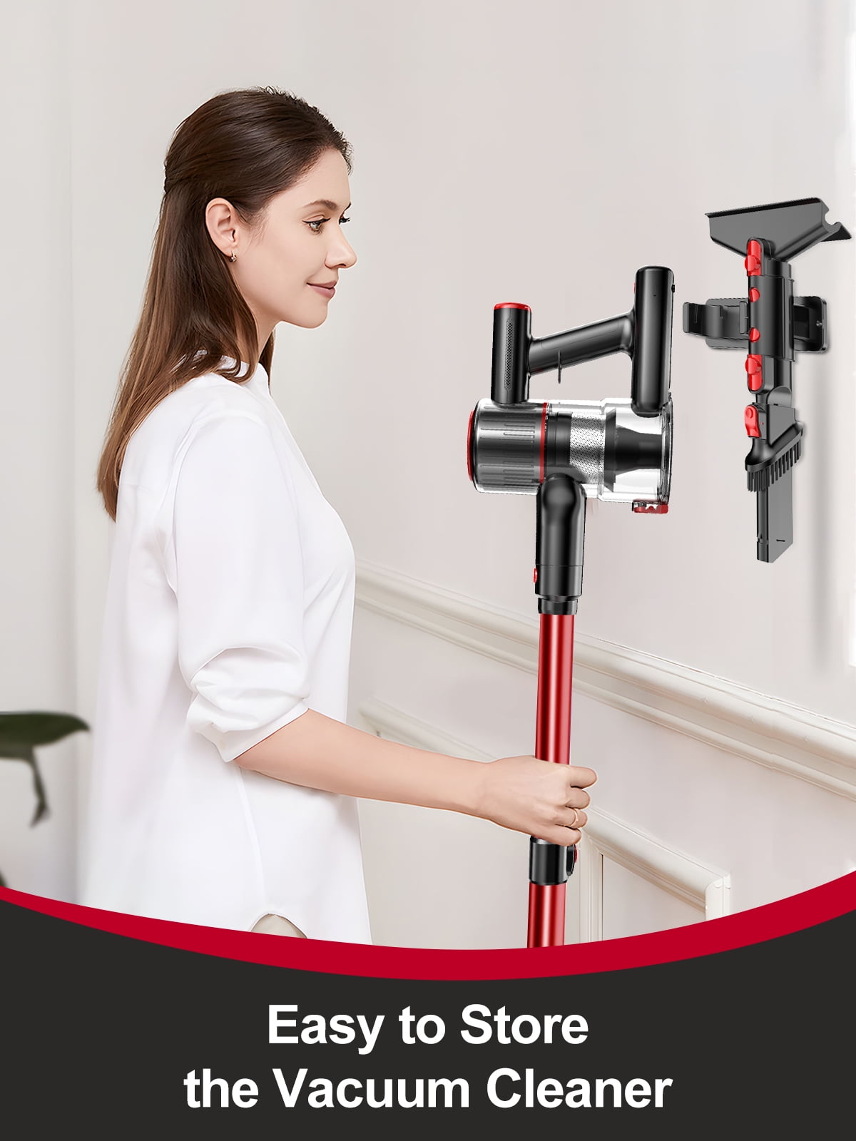Cocbny Cordless Stick Vacuum Cleaner 30Kpa Lightweight for Carpet, Hard Floors and Pet Hair, A27R