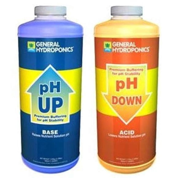 Ajustador de agua General Hydroponics para subir y bajar el pH, 946 ml