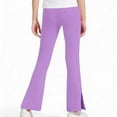 thumbnail image 5 of YTCAMLO Cotton Girl's Bootcut Sweatpants Casual Y2K Lounge Pants Elastic Waist Bell Bottoms with Pockets Flare Leggings Activewear, Purple 11-12 Years, 5 of 9
