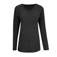 thumbnail image 5 of Yokua Womens Sweaters Casual Long Sleeve Scalloped Trim V Neck Lightweight Ribbed Knit Tunic Shirts Pullover Sweater Tops, 5 of 10