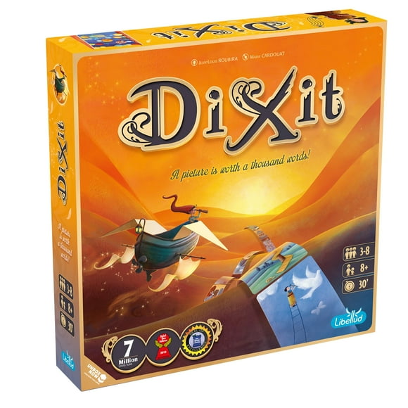 Dixit Jeu de Société - le Jeu Primé de l'Imagination et de la Créativité! Jeu de Narration Familial Amusant pour Enfants et Adultes, 8+, 3-6 Joueurs, 30 Minutes de Jeu, Fabriqué par Libellud