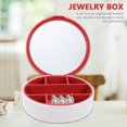 thumbnail image 6 of KALLORY Jewelry Box 1Pack 3.93x3.93x1.18in Red ABS Plastic for Friends and Lovers present, 6 of 8