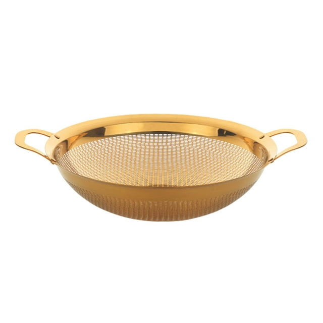 Colador de cocina Strade Fareast Limited cuenco colador de acero inoxidable dorado 24,7 cm