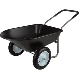 Pure Garden 2-Tire Wheelbarrow, 300 Lb Capacity