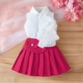 thumbnail image 4 of Conjunto de falda y top de moda sin mangas con falda plisada para niña en primavera., 4 of 9