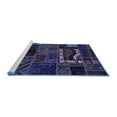 thumbnail image 2 of Ahgly Company Machine Washable Indoor Round Oriental Blue Modern Area Rugs, 3' Round, 2 of 4