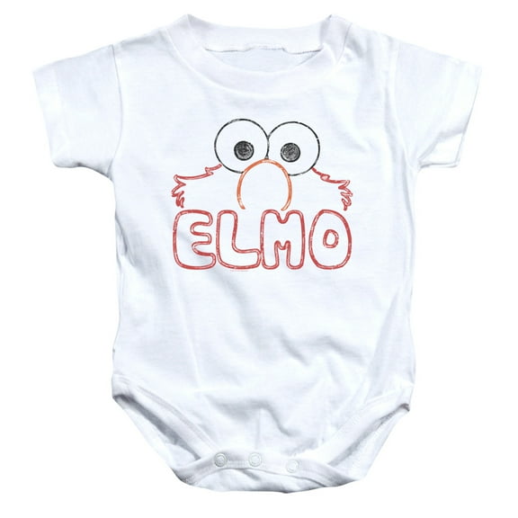 Sesame Street Elmo Letters Infant Snapsuit Romper White 12Mos