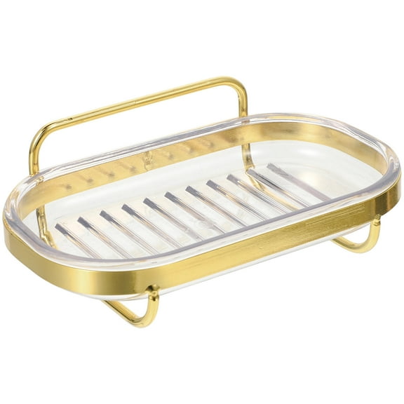 Phlegsive 2 Tier Soap Dish Wall Mount Holder for Bathroom/Kitchen Sink - Golden