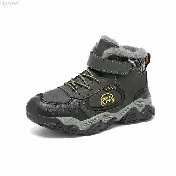 Liyamei Boys Winter Fleece Lined Ankle Boots Comfortable Warm Sports Sneakers For Toddlers And Kids Outdoor Play Shoes Boys Sneakers Size 13