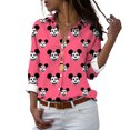 thumbnail image 1 of Disney-Camiseta de manga larga con botones para mujer, camisa informal con solapa y estampado 3D de Mickey, Minnie, Pato Donald, estilo Harajuku, y2k, novedad de 2022, 1 of 5