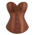 thumbnail image 1 of Corsé hasta cintura deshuesada Cincher Bustier Top Túnica sexy con botones frontales, 1 of 6