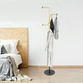 thumbnail image 2 of 5.84ft Coat Rack Stand, Freestanding Coat Rack with 5 Hooks Gold, 2 of 14