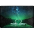 thumbnail image 4 of SKYSONIC Beautiful White Swan on Lake Non-Slip Area Rug, Valentine Milky Way Floor Carpet Comfort Floor Mats Decor for Indoor Front Porch,Living Room, Bedroom,Kitchen,72"x48", 4 of 5