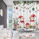 thumbnail image 4 of Yhmxh Decoración del baño Cortina de ducha navideña con fondo de Papá Noel, tela para colgar en el baño Organizadores y almacenamiento de baño Accesorios de baño, 4 of 5