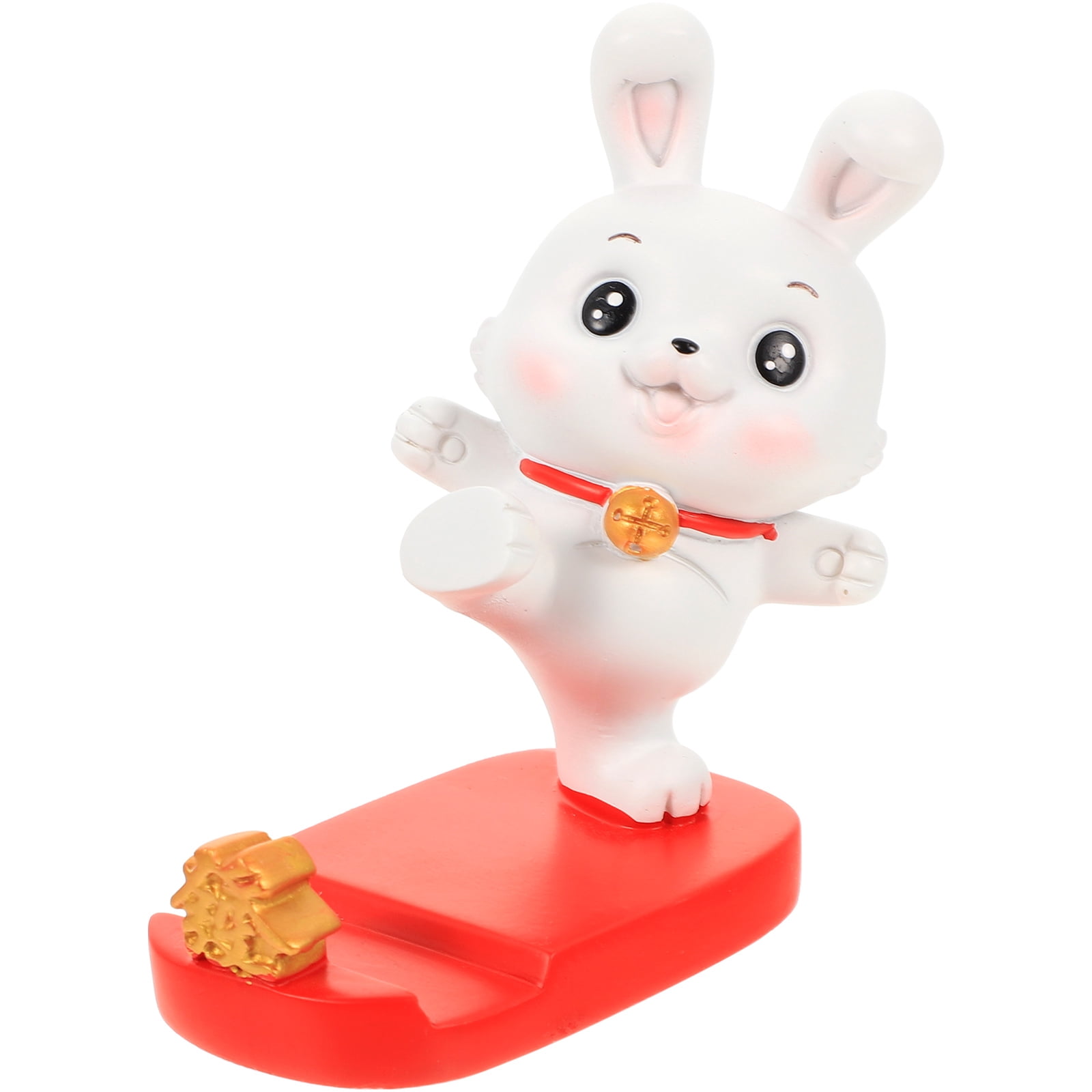 MasteelfCA Bunny Phone Stand Cartoon Phone Holder Desktop Mobile Phone Stand Rabbit Statue Decor
