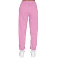 thumbnail image 3 of Frontwalk Women Sweatpants High Waisted Bottoms Solid Color Sports Pants Ladies Comfy Trousers Tapered Leg Pink L, 3 of 4