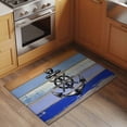 thumbnail image 3 of Nautical Washable Small Entryway Area Rugs 2'x3', Vintage Black Anchor Rudder Stars Blue Wood Grain Low Pile Throw Rug Non-Slip Sturdy Edge Binding Carpet for Front Door Floor Room Entry, 3 of 9