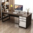 thumbnail image 2 of Metal Legs Floor Office Desk Standing Study Drawers Storage Computer Desks Vanity Reception Escritorios De Ordenador Furniture My Lux Decor Round, 2 of 28