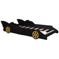thumbnail image 6 of Twin Size Race Car-Shaped Bed Frame with Wheels, Wood Platform Car Bed Frame with Guradrail, 6 of 8