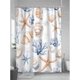 thumbnail image 5 of Shower Curtains Coral Starfish Shell Bath Curtain Marine Life Waterproof Bathroom Shower Curtain Set with Hooks Decoration 72 x 84 Inches, 5 of 7
