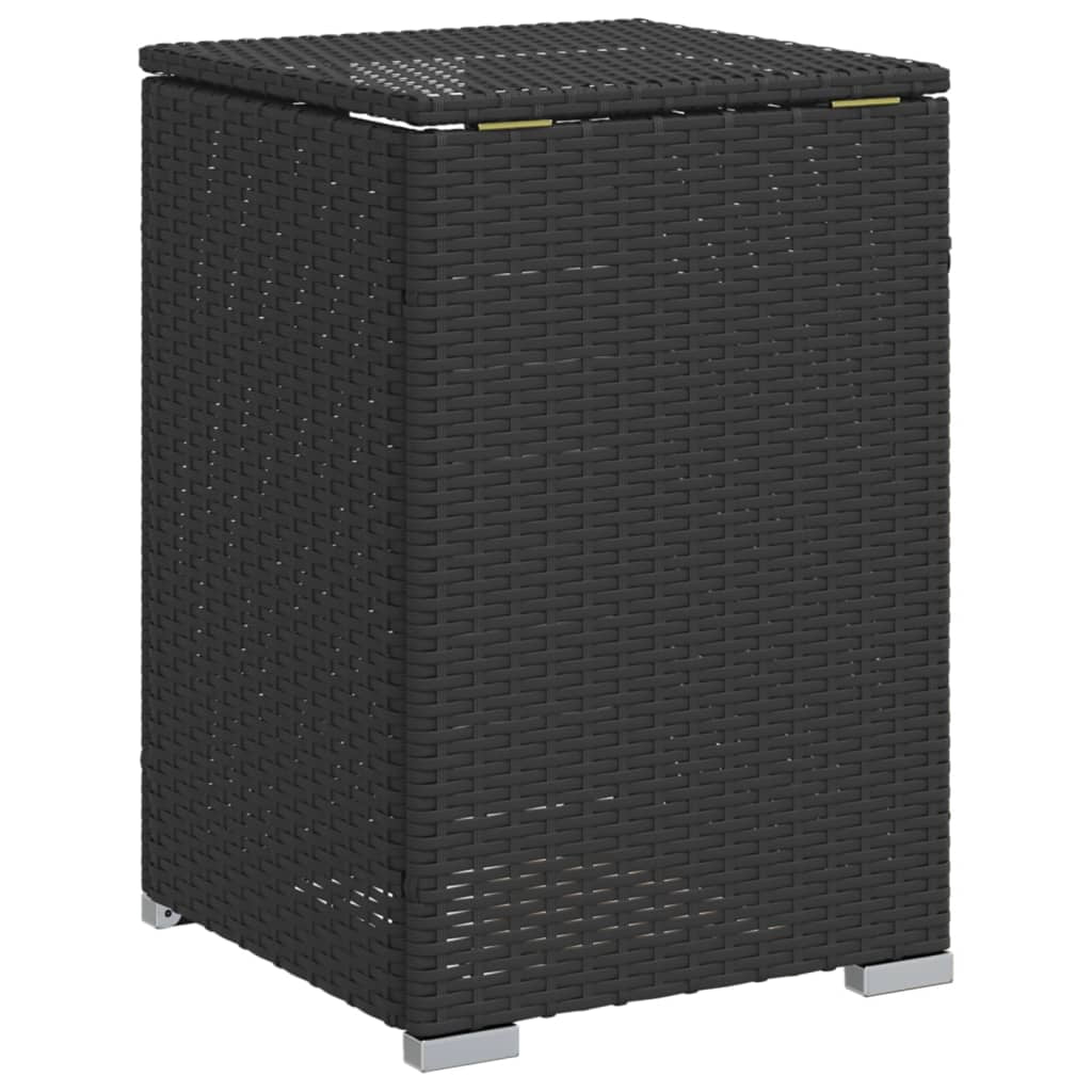 vidaXL Propane Tank Cover Table Black 15.7"x15.7"x23.6" Poly Rattan