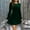 Dark Green, variant on Black Dresses for Women - Women Casual Long Sleeve Dresses, Holiday Dresses for Women - Summer Flowy Crewneck A-Line Plain Midi Dress Black Size:L