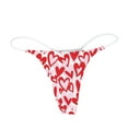 thumbnail image 4 of ZHOUCHANKIDS Women's Valentine's Day Printed Thong Panties Breathable Soft Comfortable Underwear for Her Red XL, 4 of 6
