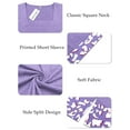 thumbnail image 2 of Womens Plus Size Tops Fashion 2025 Cute Summer Print Color Block Shirts Short Sleeve Tshirts Purple 4X, 2 of 5