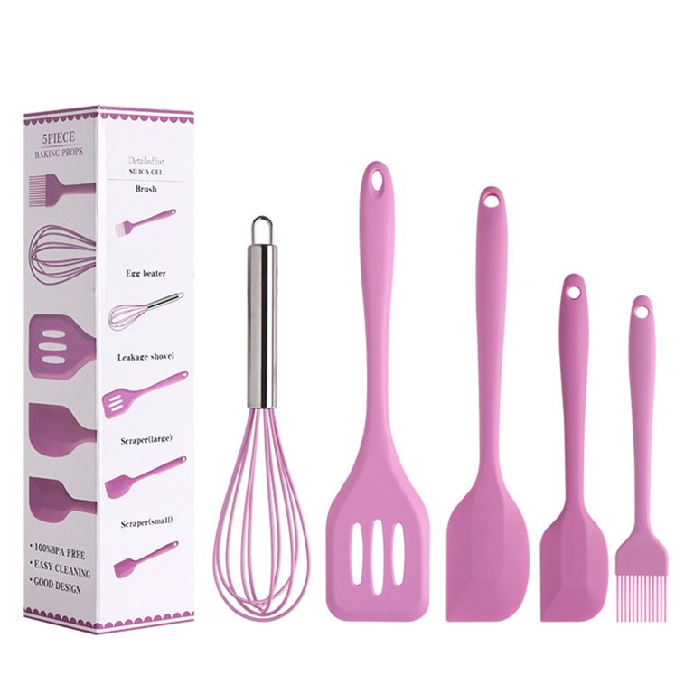 Silicone Kitchen Utensil Set 6 Piece Cooking Utensils Accessories  Kitchenware 2 Sizes Spatula, Tongs, Whisk, Pastry Brush, Slotted Turner  Heat Resistant Baking Set Non-stick Cookware Kitchen Tools