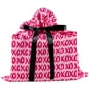 XOXO Reusable Fabric Gift Bag for Birthday, Bridal Shower, Mother's Day or Any Occasion