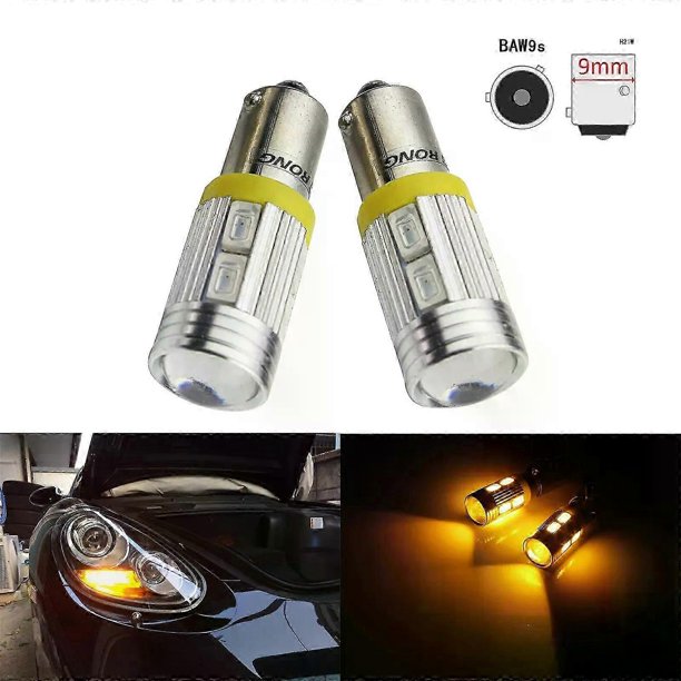 ANGRONG 2x BAW9s HY21W 10 SMD LED Bulbs Front Indicator Reverse Daytime Side Light Amber