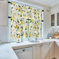 thumbnail image 2 of Yellow Lemons Kitchen Curtains Watercolor Window Curtains Valance and Tier Set 36 Inch, Summer Fruit Rod Pocket Short Tier Curtain for Bedroom Living Room, Abstract Small Cafe Kitchen Decor, 2 of 6