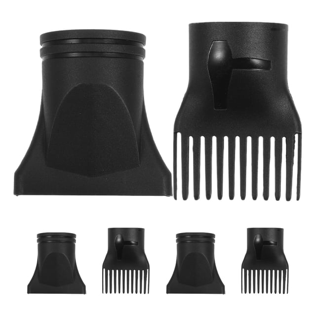 MOVTOTOP 6Pcs Professional Plastic Hair Dryer Nozzle Diffuser Hair Dryer Nozzle Comb Attachment Concentrator Replacement Blow Flat Hairdressing Salon Styling Tool for Home and Salon Use